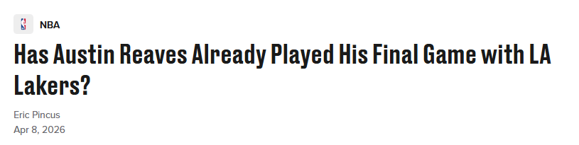 开云-5年1.7亿-2.4亿！里夫斯打完湖人最后1场比赛？